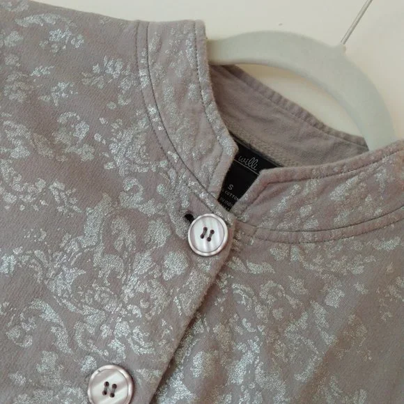 🚫SOLD🚫 Willi Smith Cotton jacket button down size Small Grey Antique Silver - Picture 7 of 12